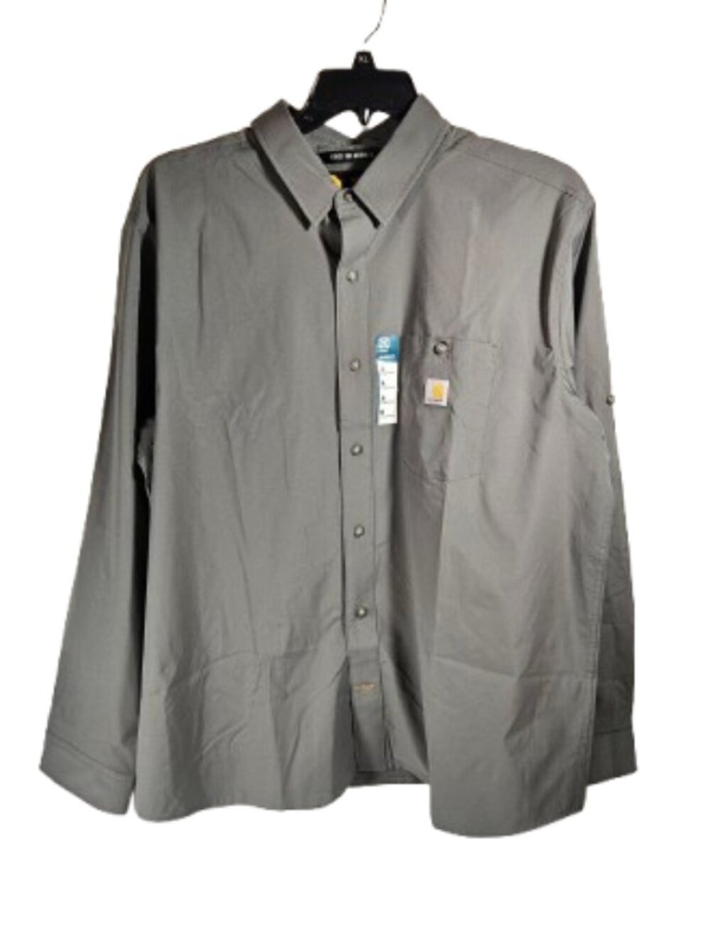 Carhartt Force Sun Defender Gray Button Up Shirt Men's Size XL Long Sleeve